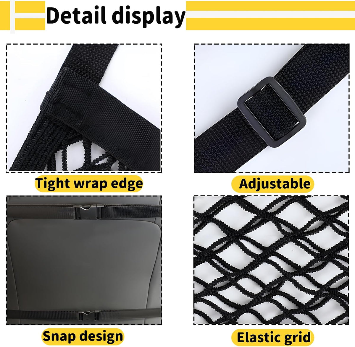 Car Seat Organizer Net, Double-Layer Passenger Seats Net,Front Organizers