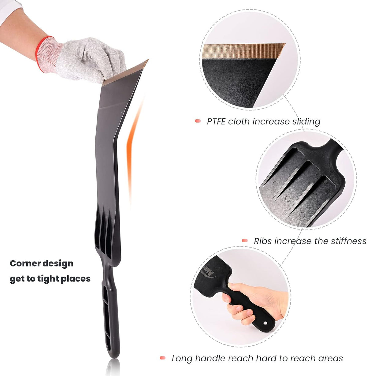 NEWISHTOOL Window Tint Tools Bulldozer Squeegee Kit, Long Handle Tint Tools