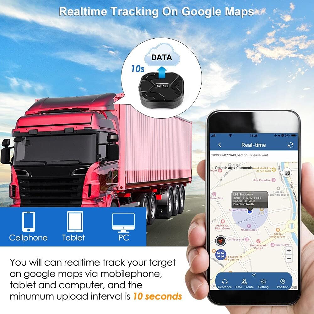 4G GPS Tracker Car Anti-Theft Long Battery Life 20000mAh Real Time GPS Tracking Device Magnet No Geographic Restriction Car Tracker with Alerts, Geo Fence, History Playback TK905C