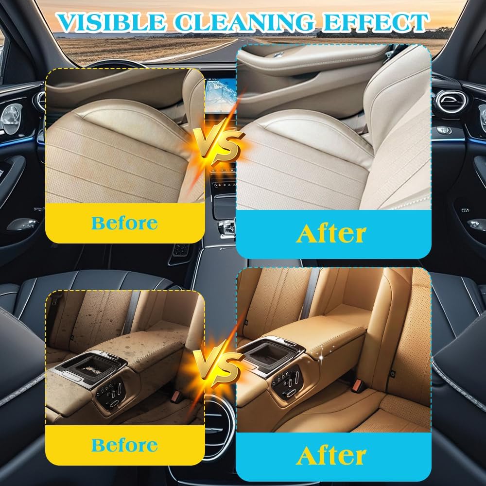 KUIRUNRX® Foam Cleaning Spray, Car Interior Cleaner, Car Seat Cleaner, All Purpose Wipe Away Cleaning Spray for Upholstery Dashboard, with Sponge &amp; Cloth (150ml)