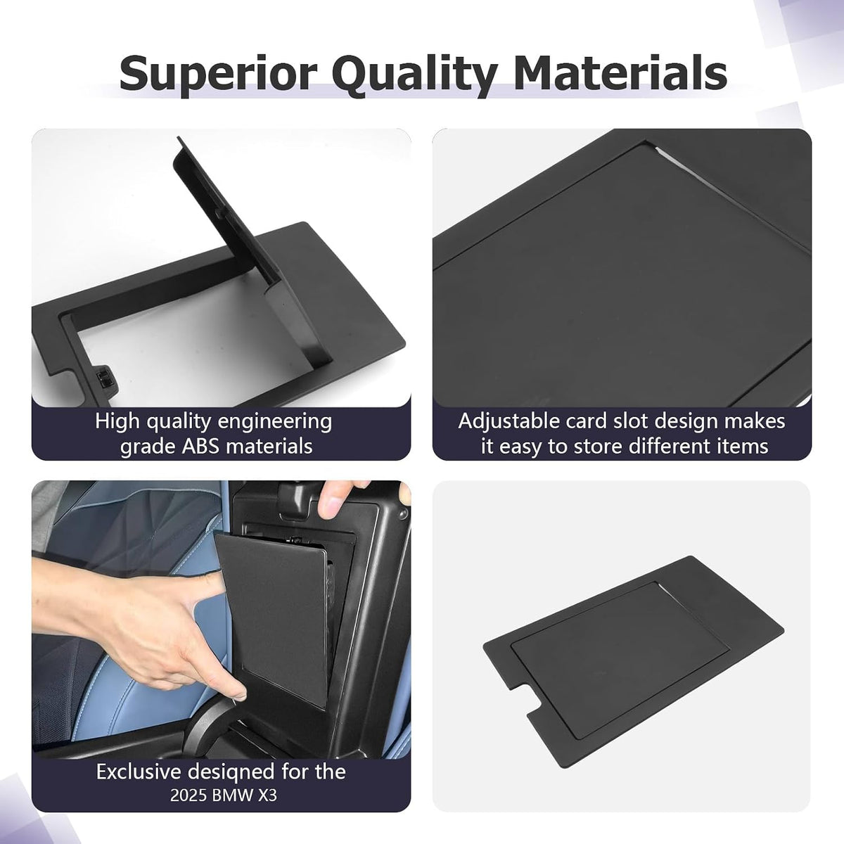 LUWU Center Console Hidden Box Organizer Compatible with 2025 B MW X3 Accessories 2025 B MW X3 30 xDrive/M50 xDrive Console Organizer Tray Armrest Hidden Storage Box Secret Compartment Box (Black)