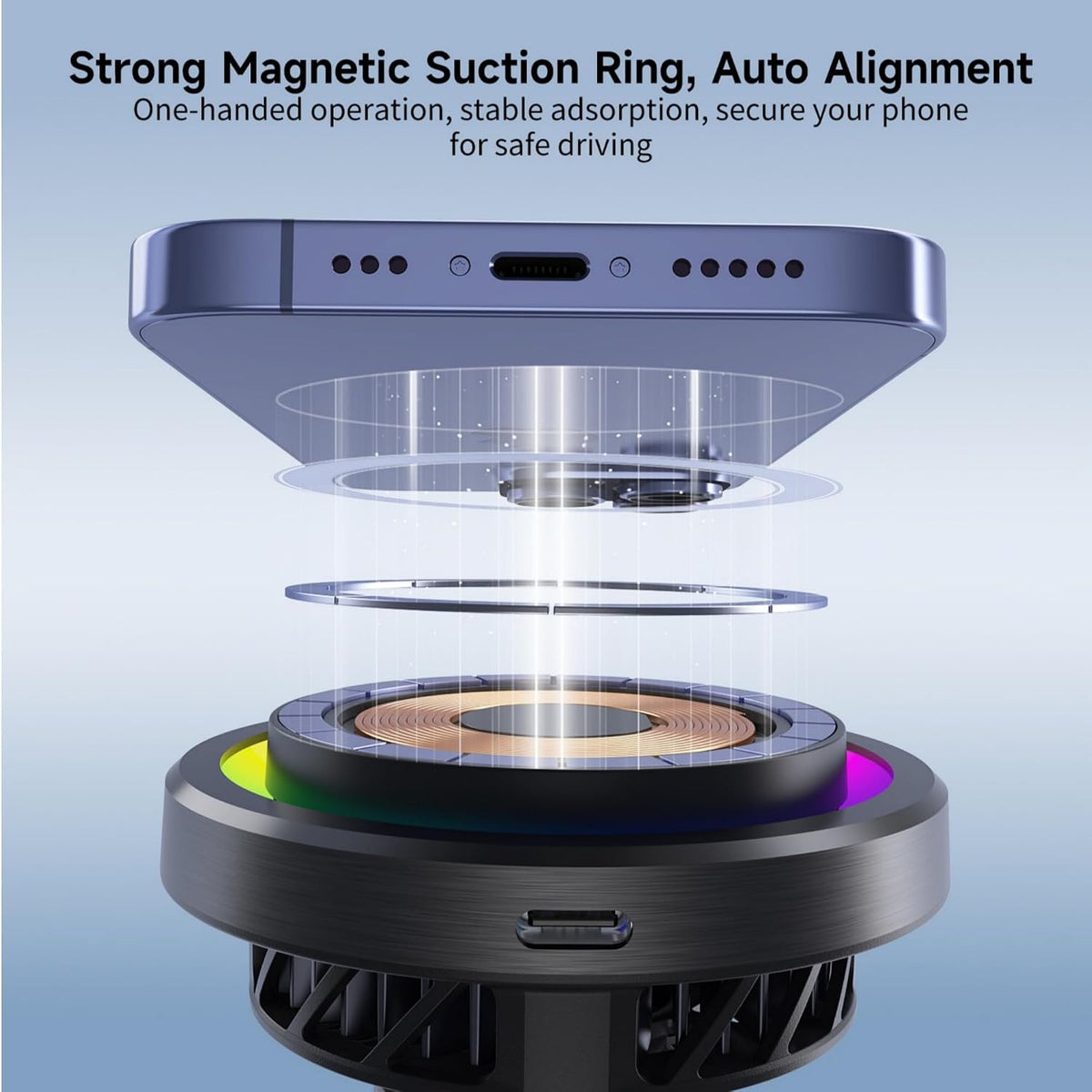 Qi2 15W Magnetic Vent Mount Car Charger, Powerful Peltier Cooling