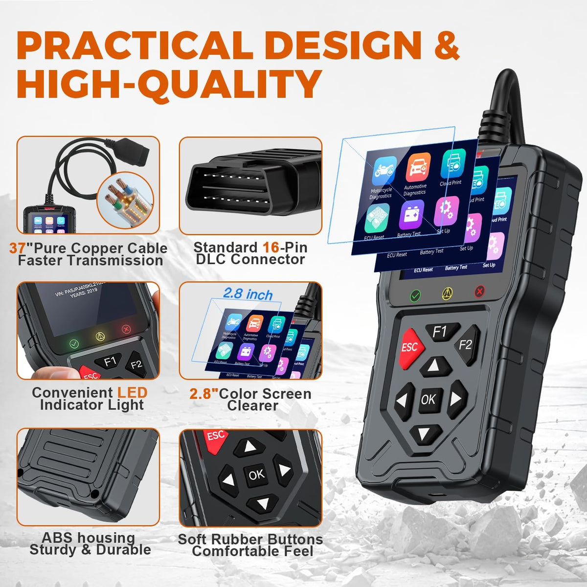 M60 OBD2 Scanner, 2-in-1 Car & Motorcycle Code Reader
