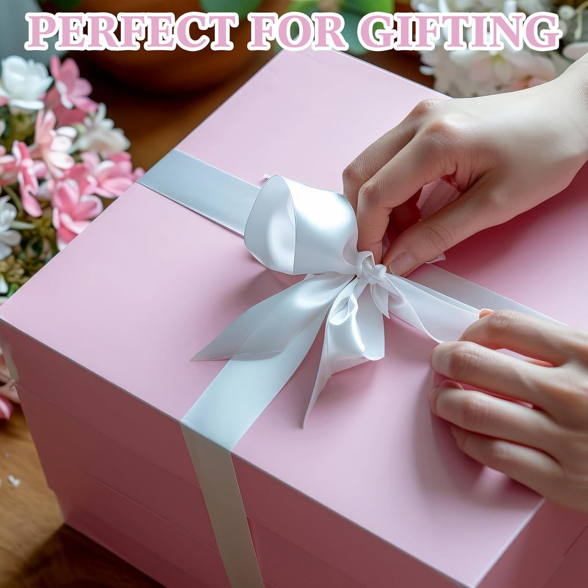 Ctosree 6 Pack Car Tissue Holder 300 Sheets Floral Tubes,Pink,White