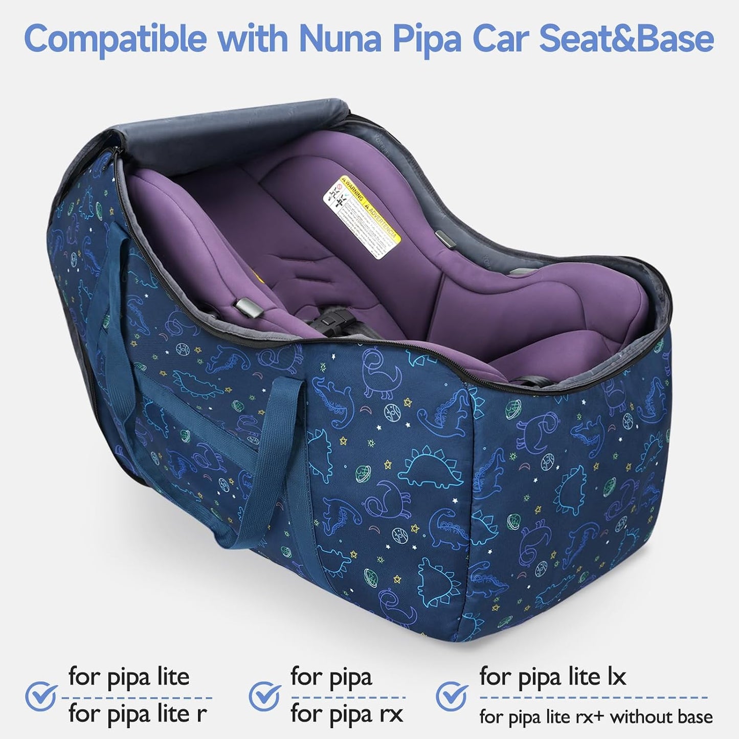 YOREPEK Infant Car Seat Travel Bag Compatible with Nuna Pipa Car Seat and Base,Fit for Graco SnugRide 35 Lite and Base,Car Seat Carrier for Airport,Carseat Travel Cover for Baby Travel Essentials,BLUE