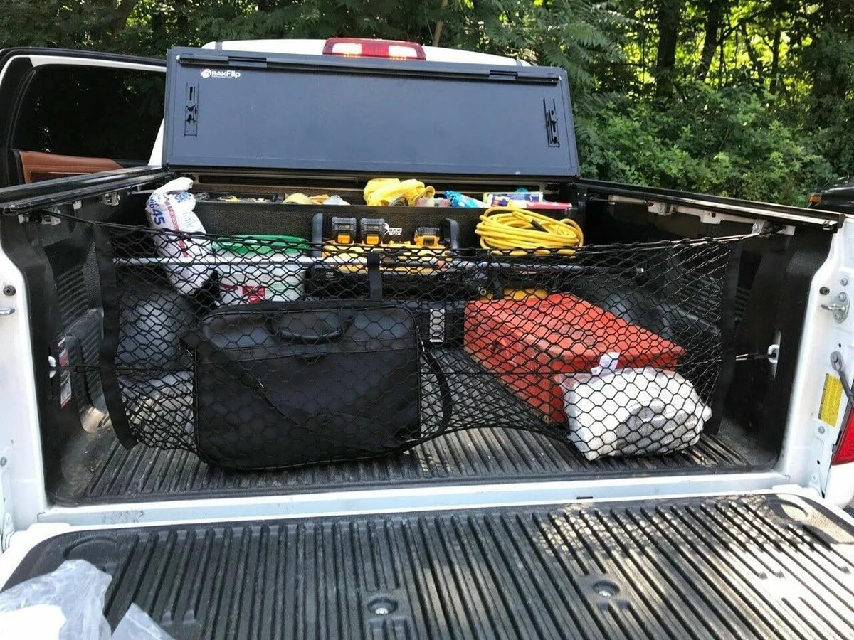 Rear Trunk Organizer Cargo Net for Toyota Tundra 2007-2026 – Envelope Style Cargo Net for Pickup – Premium Mesh Car Trunk Organizer Vehicle Carrier Storage – Compatible with Tundra