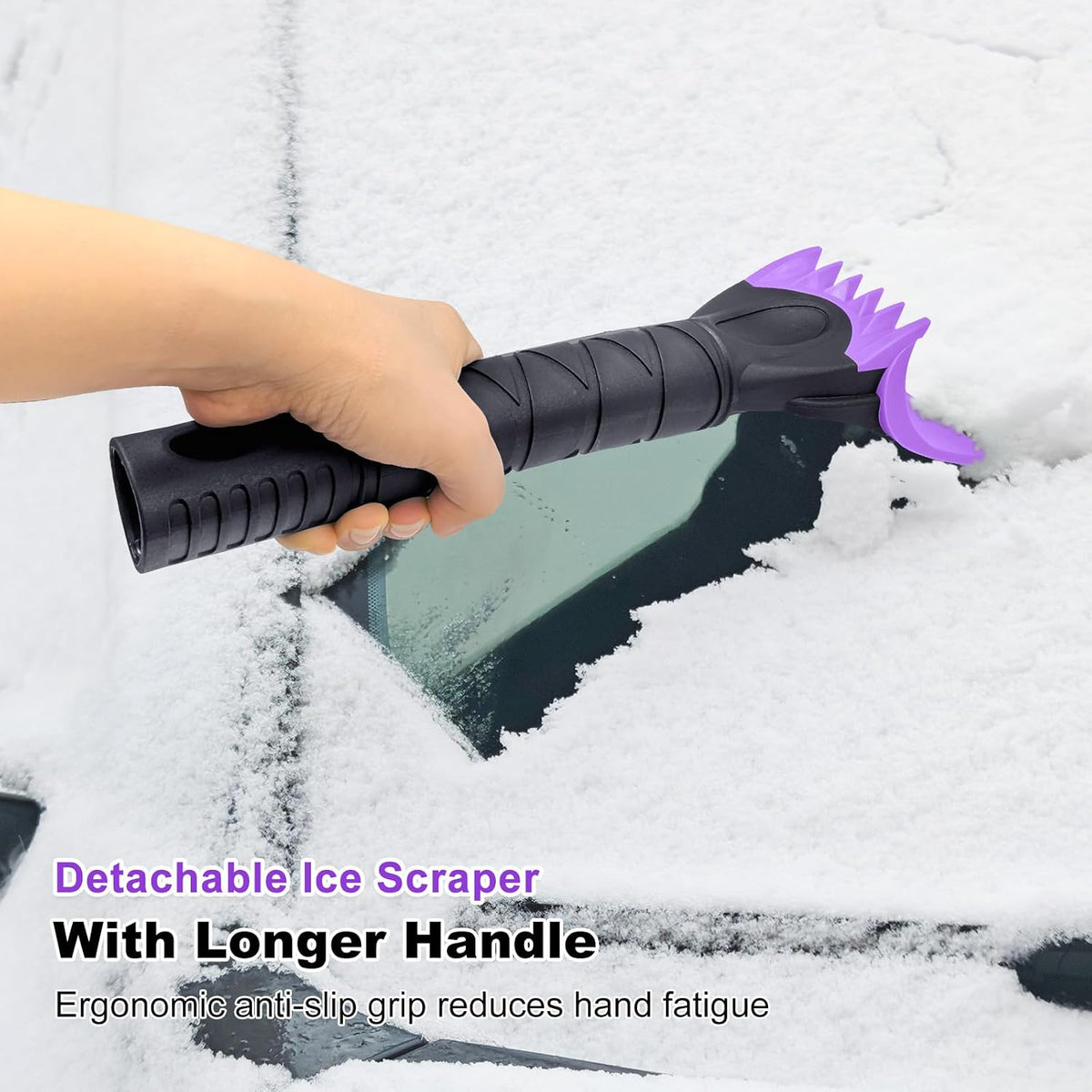 HEEYA 46.7 Inch Snow Broom with Scraper, Foam Snow Brush for SUV