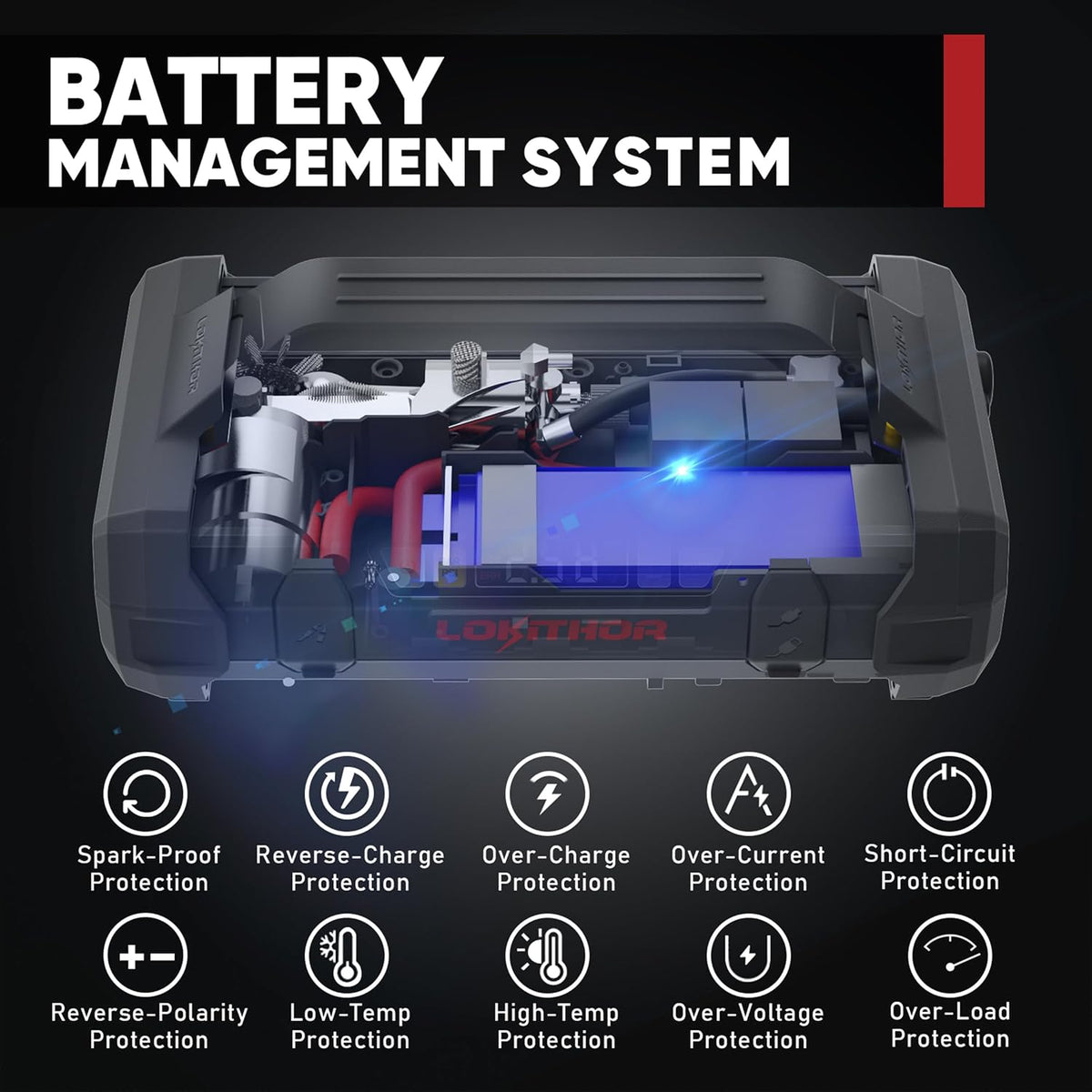 LOKITHOR JA400 Jump Starter with Air Compressor(7.5L Gas & 5.5L Diesel)