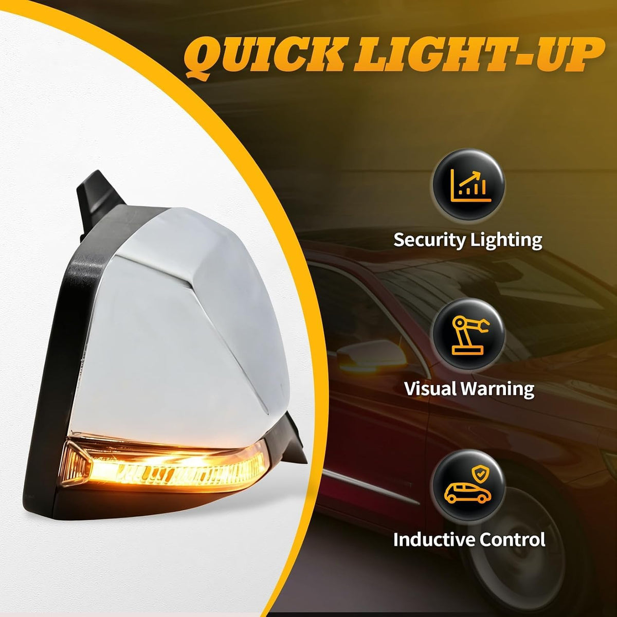 Right Mirror Assembly Compatible with Impala 2014-2020 12 Pins