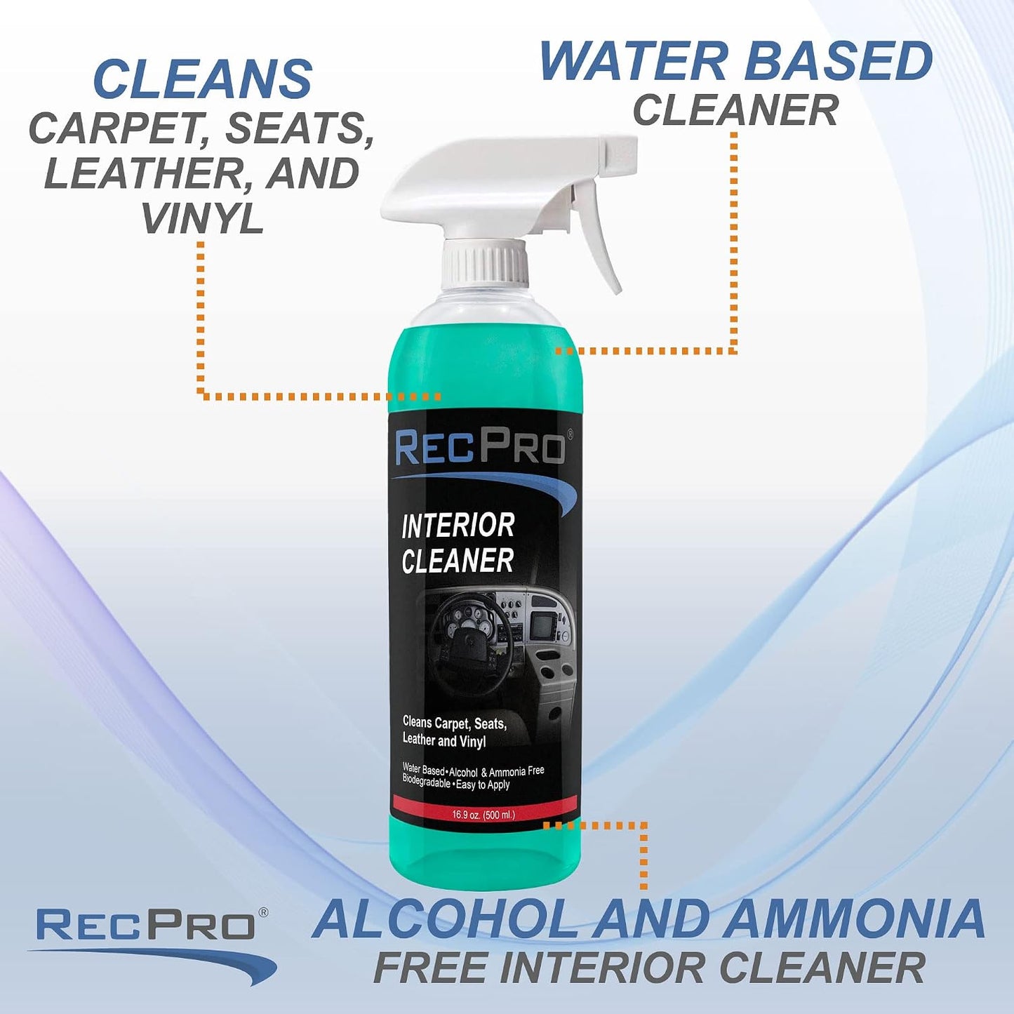 RecPro RV Interior Cleaner | Furniture Cleaner, Seat Cleaner, Fabric Cleaner | Cleans Carpets, Seats, Leather, Upholstery and Vinyl (Interior Cleaner Only)