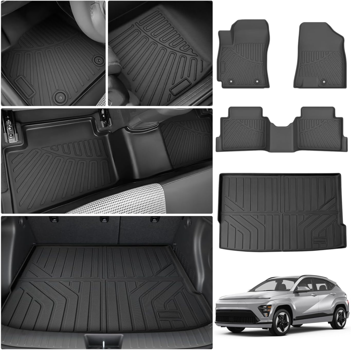 Cartist Floor Mats for Hyundai Kona 2024 2025 2026 (No Electric Model) Limited | N Line | SE | SEL, All Weather Cargo Liner for Kona Accessories, Heavy Duty Car Mats, Car Accessories