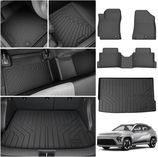 Cartist Floor Mats for Hyundai Kona 2024 2025 2026 (No Electric Model) Limited | N Line | SE | SEL, All Weather Cargo Liner for Kona Accessories, Heavy Duty Car Mats, Car Accessories