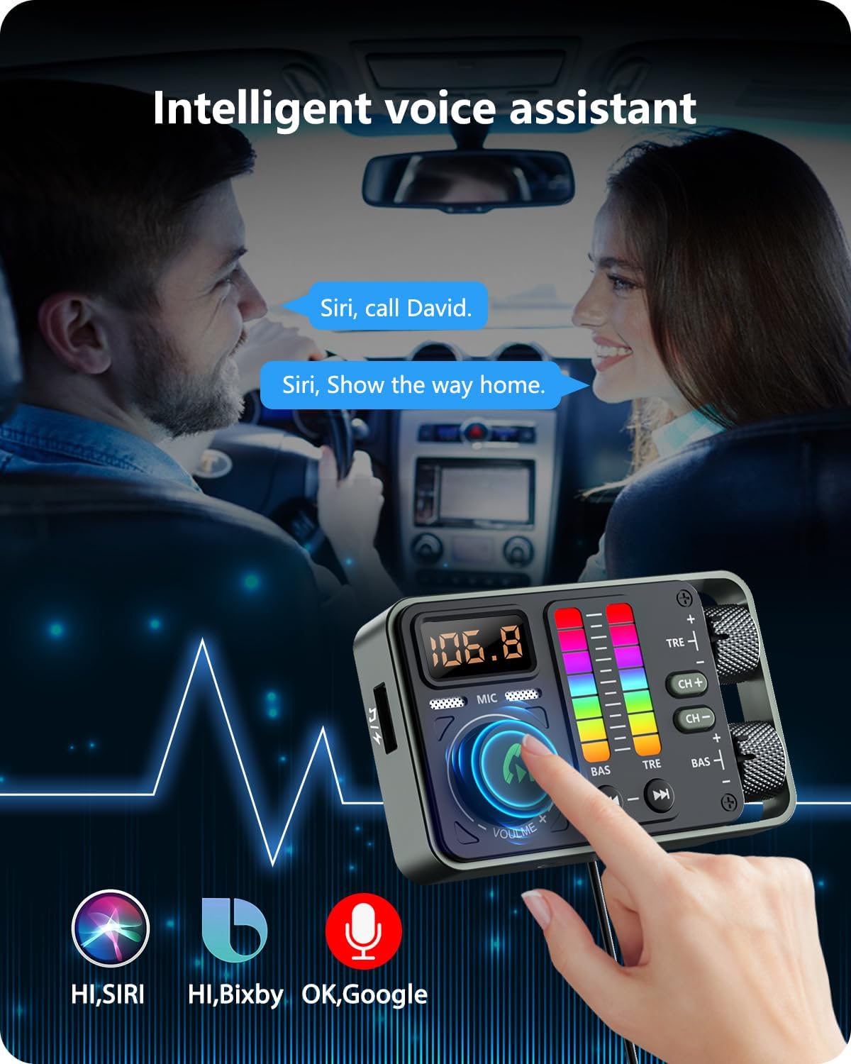 LENCENT Bluetooth Car Adapter, Bluetooth 5.3 FM Radio Transmitter