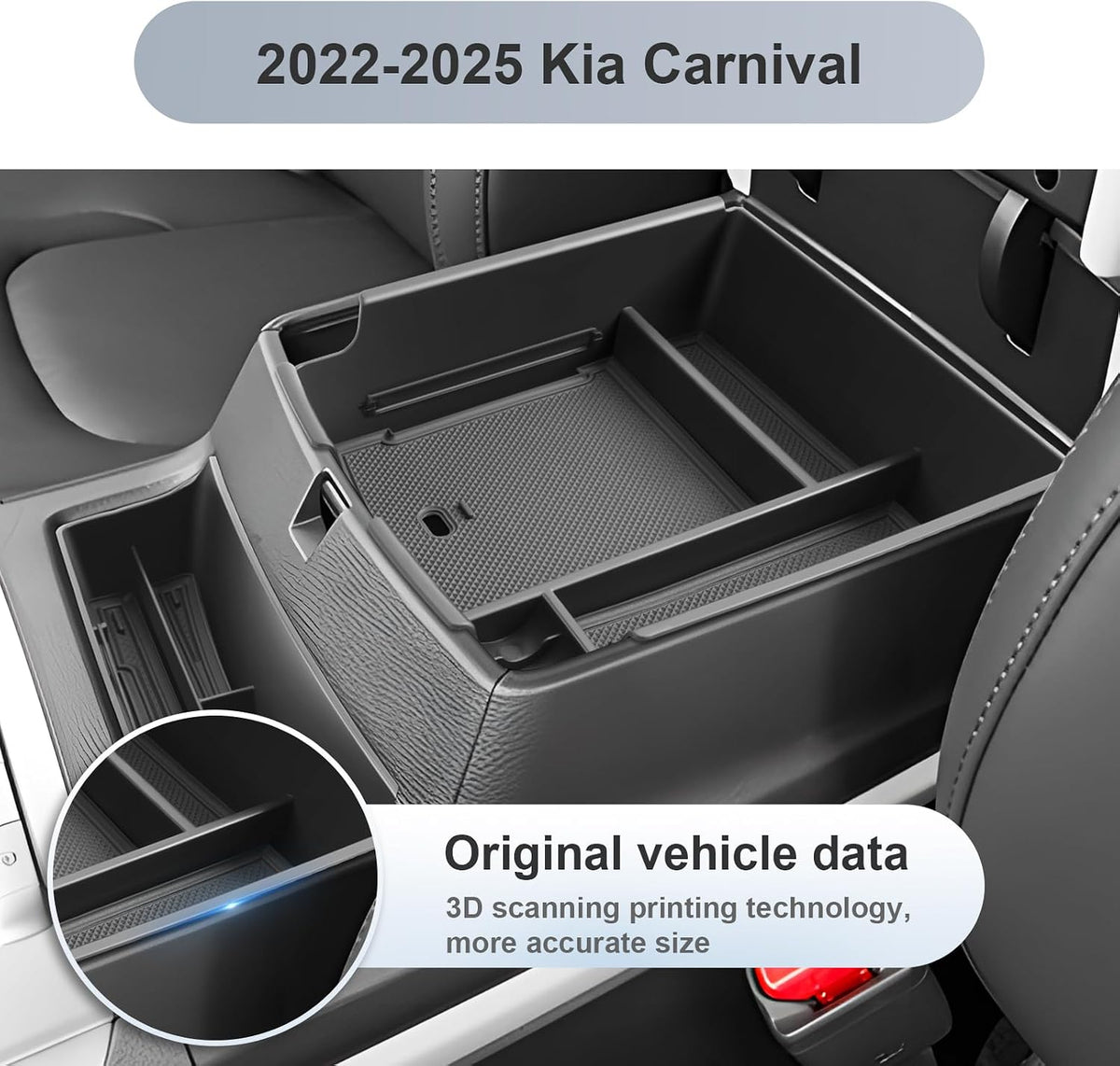 SKTU 2Pack for 2025 2026 2027 Kia Carnival Center Console Organizer for 2025 2026 2027 Kia Carnival Console Tray & Front Tray Kia Carnival 2025 2026 2027 Accessories ABS Insert Glove Pallet Organizer
