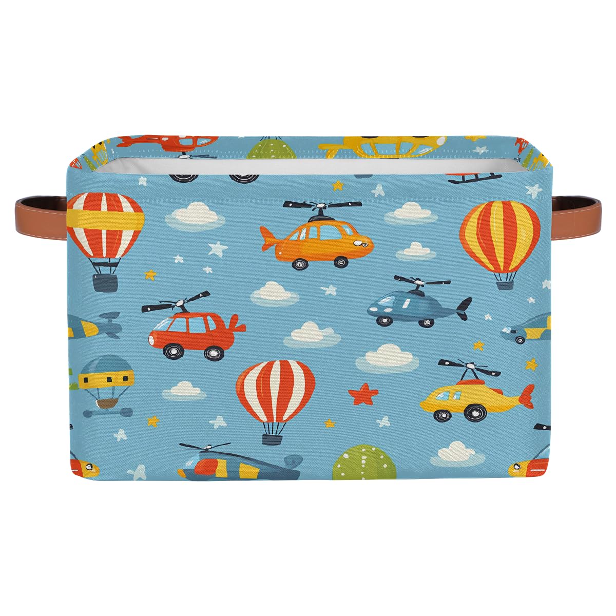 Cars Helicopters Storage Baskets for Organizing, Fabric Collapsible Storage Bins Box Cartoon Decorative Toy Organizer Baskets for Closet Shelves Gift Basket 1 Pc