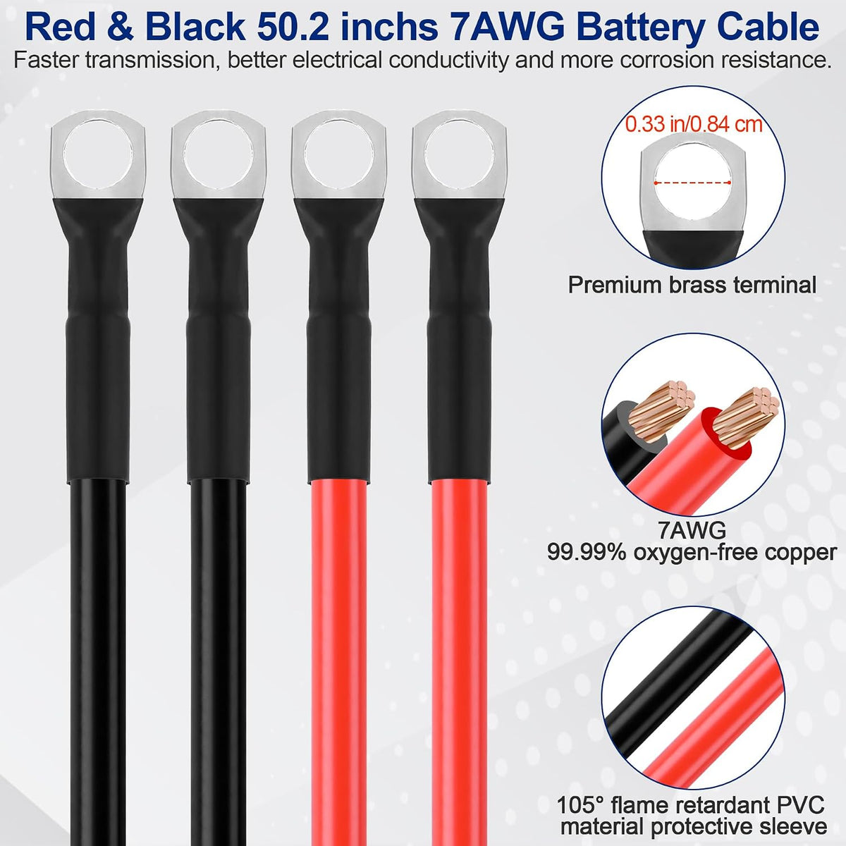 Battery Relocation Kit, Battery Jump Post Kit Heavy Duty Remote Battery Terminals Charging Post with Bracket Cable Compatible with UTV ATV Car Trucks RV Tractor Boat