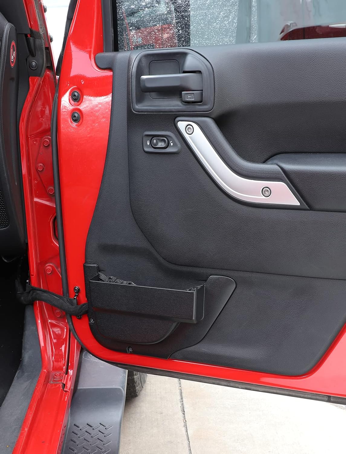 Savadicar DP4 Front Door Storage Pockets Without Cup Holder, Side Insert Box Organizer for 2011-2018 Jeep Wrangler JK JKU 2/4 Door, Interior Expansion Accessories, Patented Design, Black, 2 PCS