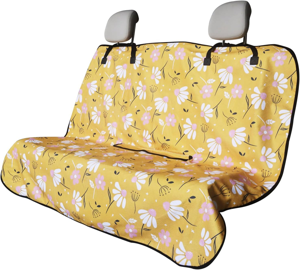 Sweat Towel Car Seat Cover Protector Front Seats for Gym Workout, Running, Swimming, Beach and Hiking, Waterproof Universal Seat Cover for Car, Trucks, Van & SUV (1, Chamomile, Rear Seat)