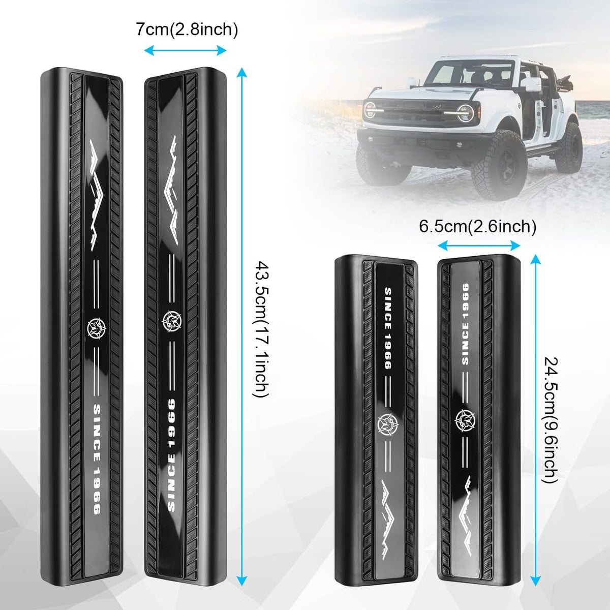 Door Sill Edge Entry Guards Compatible with 2021-2026 Ford Bronco 4 Door
