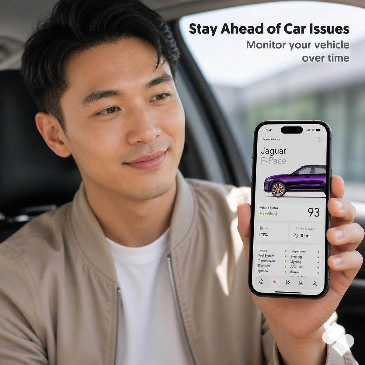 OBD2 Scanner for iPhone/iOS, Bluetooth Vehicle Diagnostics, No Subscription