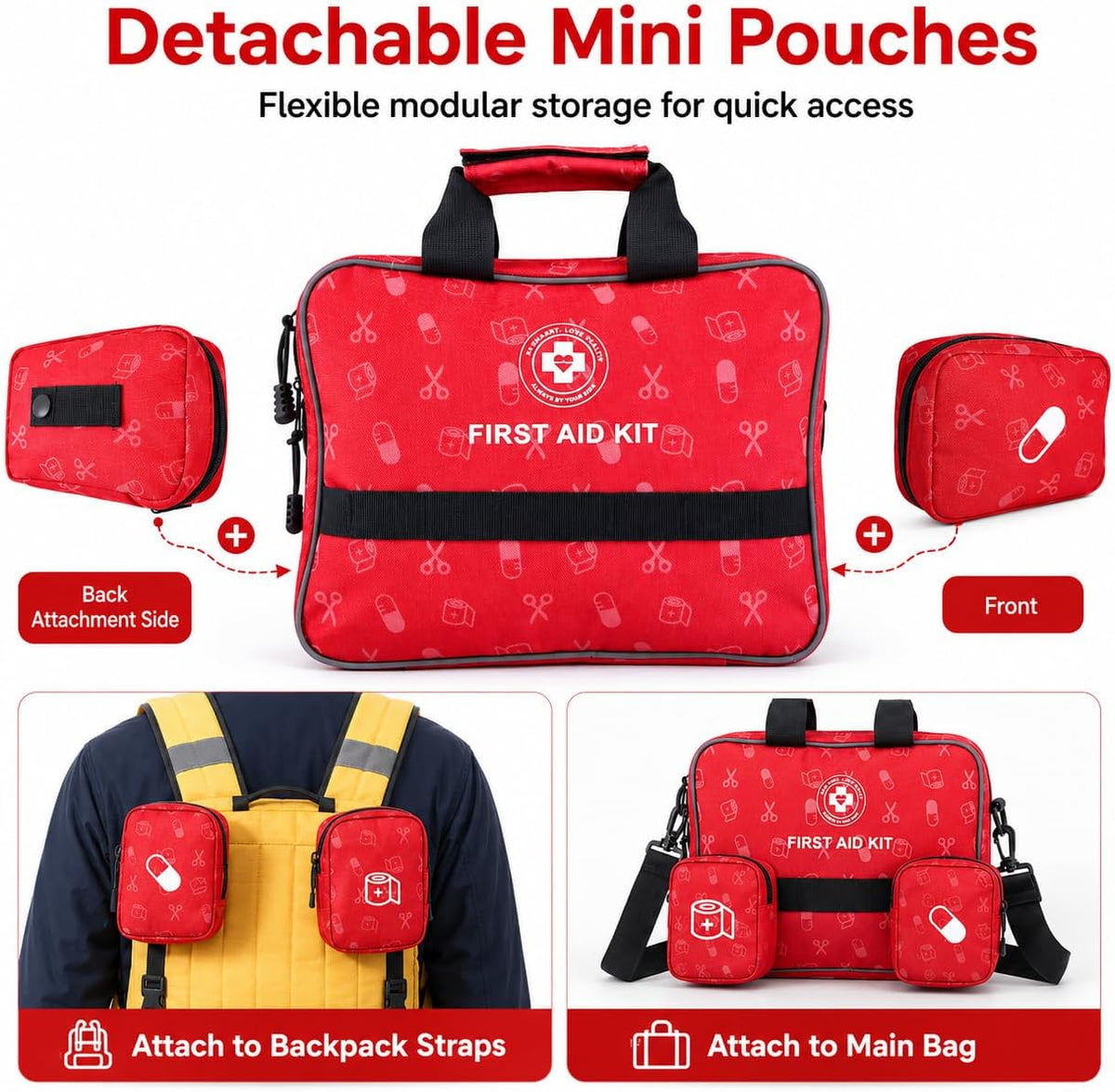 All-in-One Premium 530 Piece Emergency First Aid Kit, Large Medical Kit for Home, Car, Camping, Travel, Hiking, Sports & Outdoor