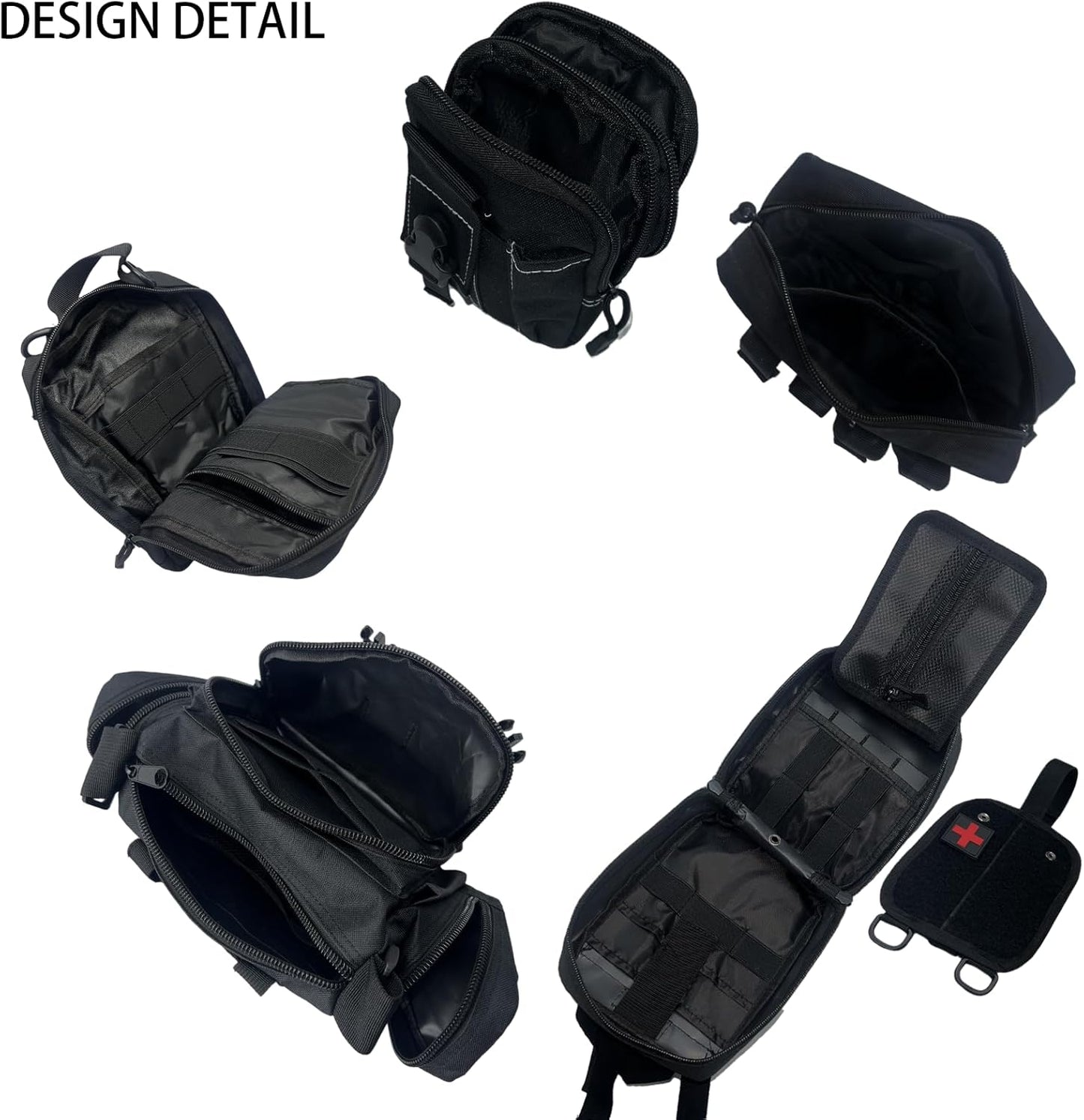 7 PACK Tactical Car Seat Back Organizer With 5 Detachable Pouches Upgrade Tactical Molle Vehicle Panel Organizer Universal fits for Most of Car Truck Ford Jeep Vehicle