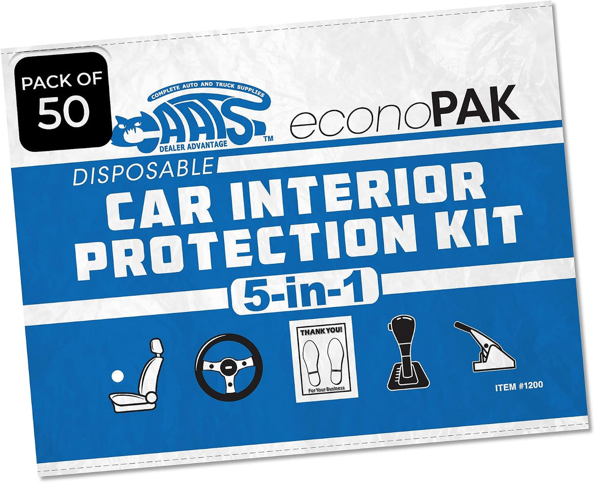 5-in-1 Car Interior Protection Kit Service Auto Shop Kit Covers - 50 Pack