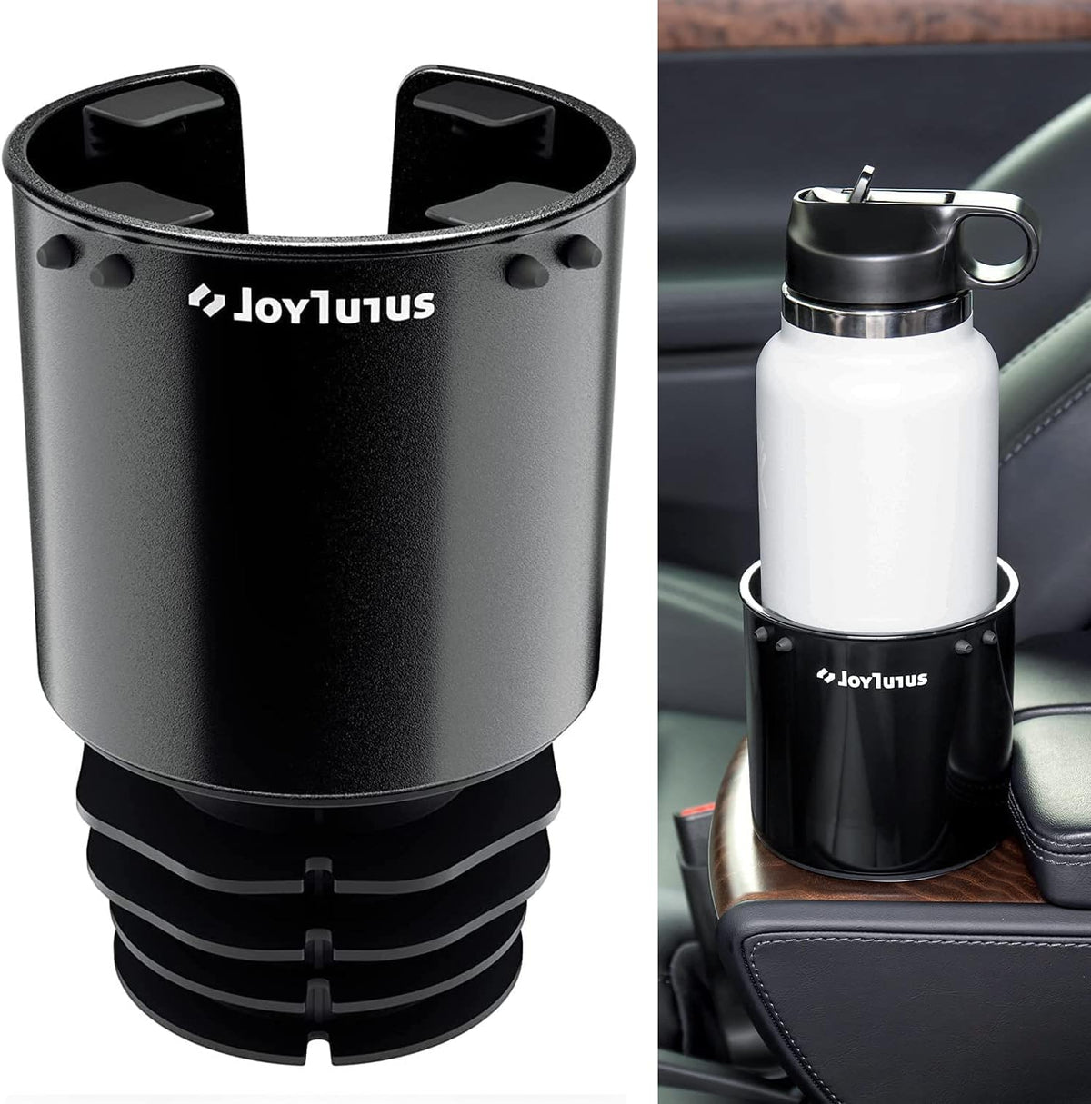 JOYTUTUS Large Stable Cup Holder Expander Compatible with YETI, Hydro Flask, Hold 18-40 oz Bottles and Mugs, Car Cup Holder Adapter with Adjustable Rubber Base