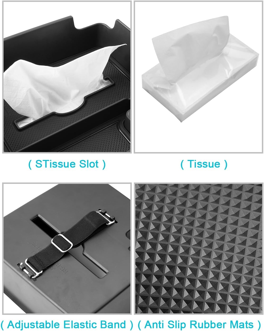 CDEFG Center Console Organizer Tray for 2022-2025 2026 Nissan Frontier with Tissue Slot, 2025 2026 Frontier Truck Accessories Middle Console Organizer Armrest Storage Box with Elastic Band