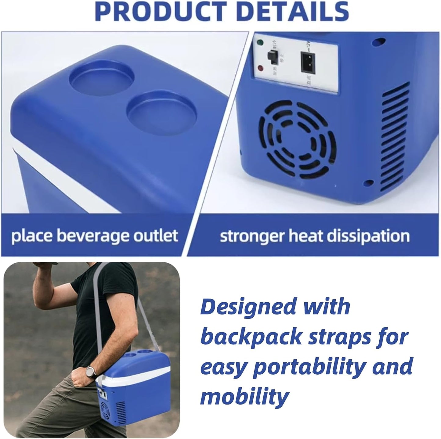 Car Refrigerator 7 Quart (7L) Electric Cooler Warmer 13°F~149°F 12V DC 100 240V AC Portable Mini Freezer Small Fridge for Truck Van RV SUV Travel Coolers & Refrigerators