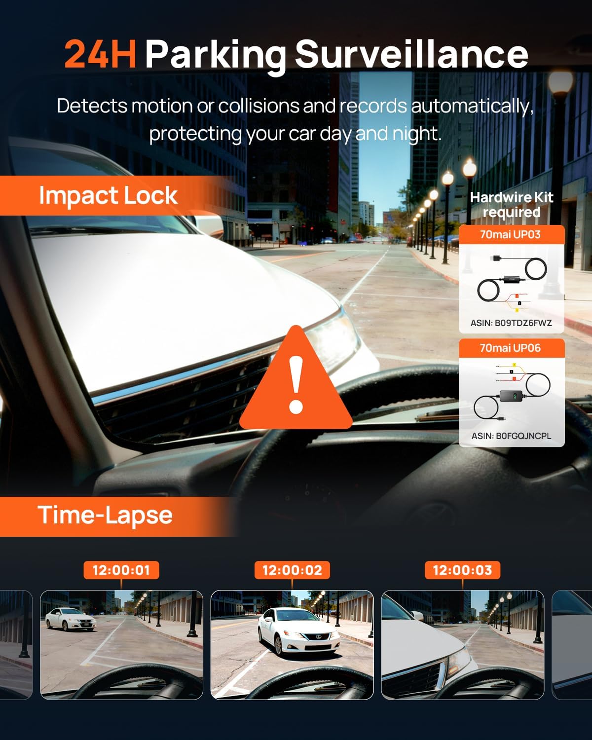 70mai 4K Dash Cam Front and Interior, 4K HDR Dash Camera with F1.55 Aperture, Wi-Fi 6, 24H Parking Surveillance, GPS, Loop Recording, 64GB Card Included, UHD Dashcam for Cars/Taxi/Uber/Lyft