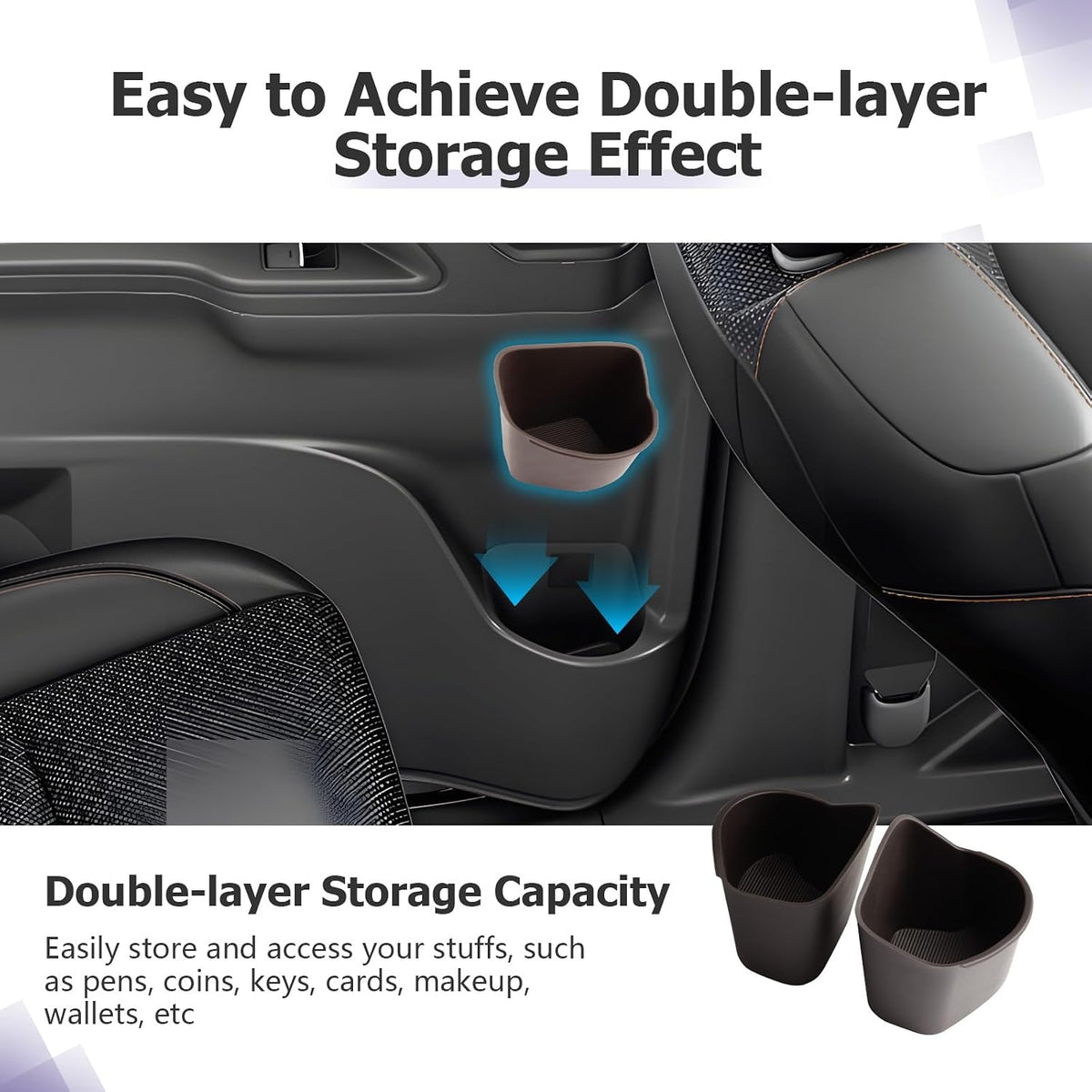 LUWU Cup Holder Compatible with 2021 2022 2023 2024 2025 2026 Toyota Sienna Accessories Rear Seat Door Side Silicone Cup Holder Insert Sienna 2026 Accessories 2-Pack