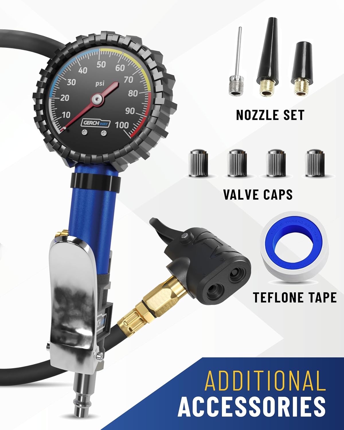 Presta Valve Adaptor Pump with Removable Schrader to Presta Valve Air Chuck