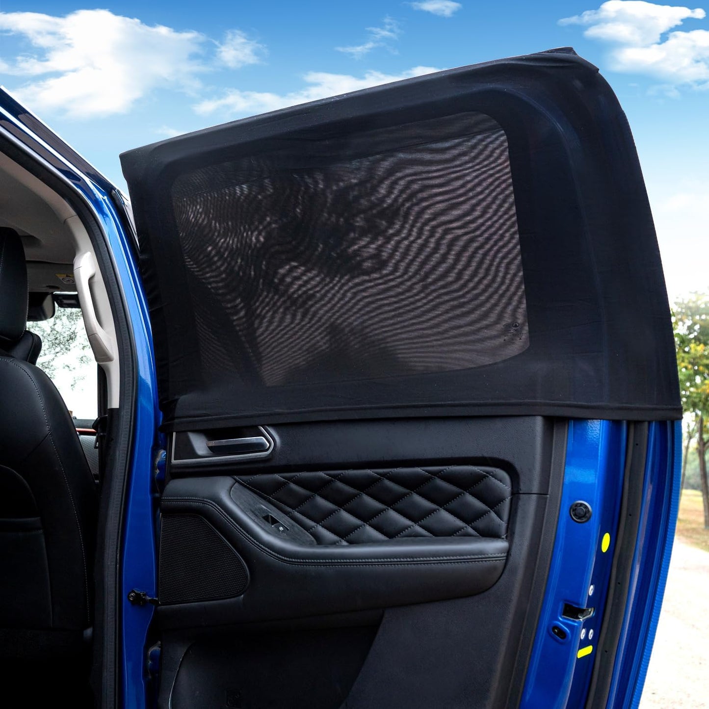 Car Rear Side Window Shades,2 Pack Breathable Mesh Car Window Screens Sun Shades Covers for Camping,Fit for 96% of Cars, Block Sun Glare,UV Protection,Privacy Protection