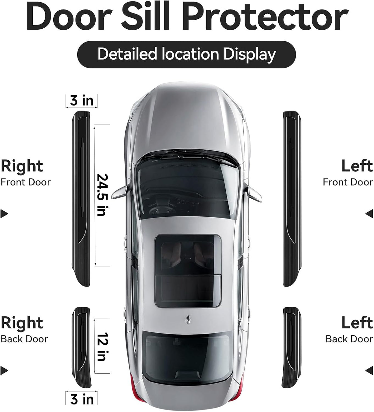 4 Pcs Door Sill Protector for Honda Accord 2018-2025 2026 Hybrid (Include HEV) Accessories 11th Gen Stainless Steel Door Car Pedal Kick Protection (Black Brushed)