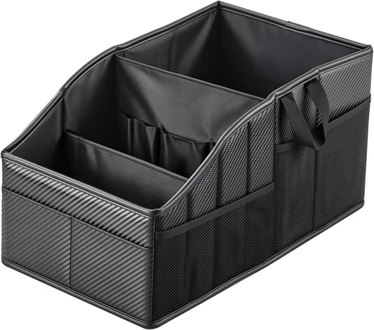 WHHMK Sturdy Leather Car Storage Support Up to 33 LB,Carbon Fiber Texture
