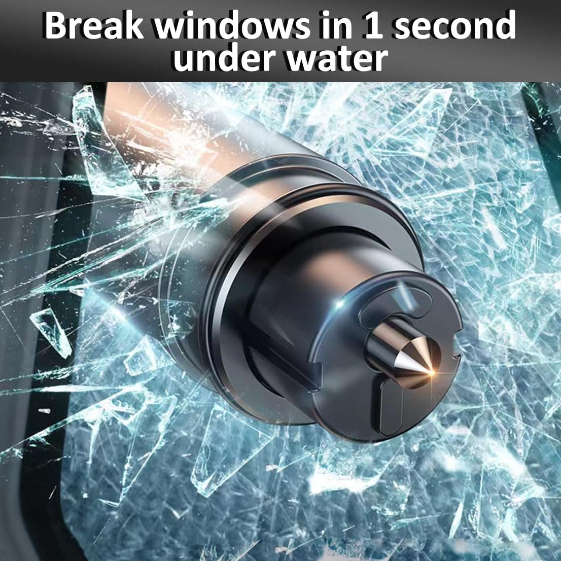 smosun Safehammer - 2026 Upgraded Safe Hammer Glass Breaker Under Water, Car Hammer Seatbelt Cutter Window Breaker Emergency Escape Tool,Free Antiskid, Safehammer Glass Breaker for New Cars (2PCS)