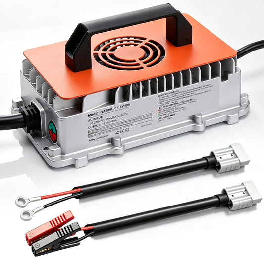 12V 40A LiFePO4 Battery Charger, 14.6V Smart Lithium Charger with Anderson