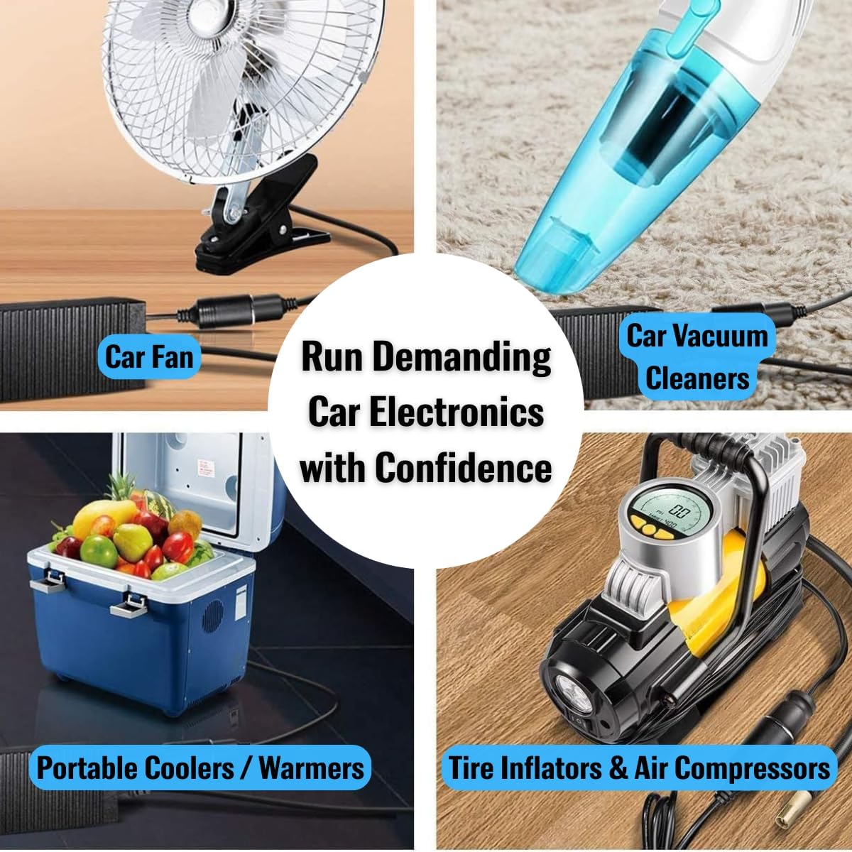 110V AC to DC 12V Converter, 10A/120W Power Adapter with Car Cigarette Lighter Plug for 12V Electric Cooler, Car Fridge, Wheel & Tire Air Compressors & Inflators, Car Vacuum Cleaners