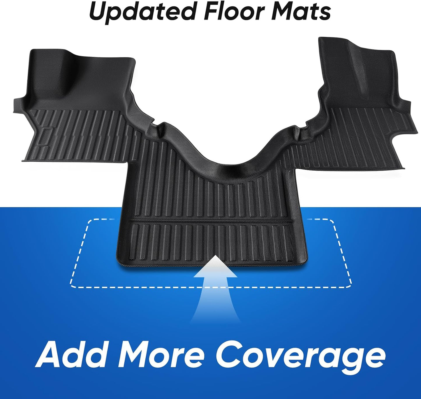 Car Floor Mat for Ford Econoline: for Econoline/E-Series 2025-2007 E150/E250/E350/E450, All Weather TPE Carpet Rubber Rug Interior Vehicle Accessories Heavy Duty RV Van Floormats Front Row Liner