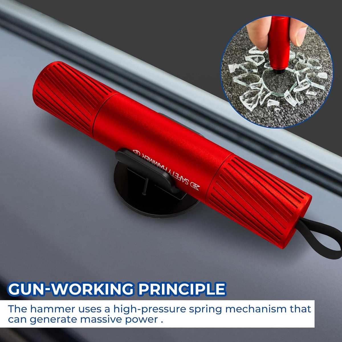 2 Pack Car Safety Hammer Car Window Breaker Seatbelt Cutter Emergency Escape Tool Car Glass Breaker for Land and Underwater Life-Saving Car Safety Kit Essentials Car Accessories(Black+Red)