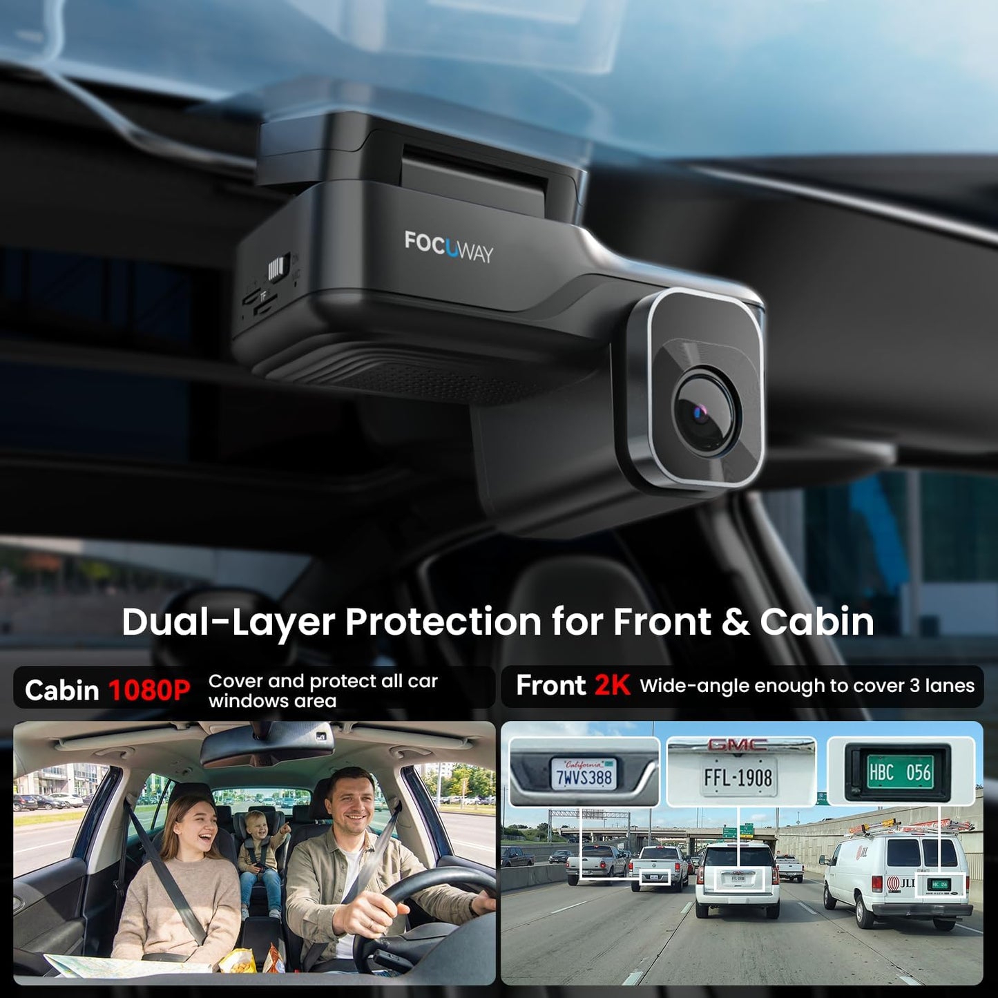 4G LTE Dash Cam with Live View, 2K+1080P Front Inside Anti-Theft Car Camera Live Streaming, Instant Alert via App, Cloud & SD Storage, IR Night Vision, No Screen, 24/7 Parking Mode, GPS, OBD