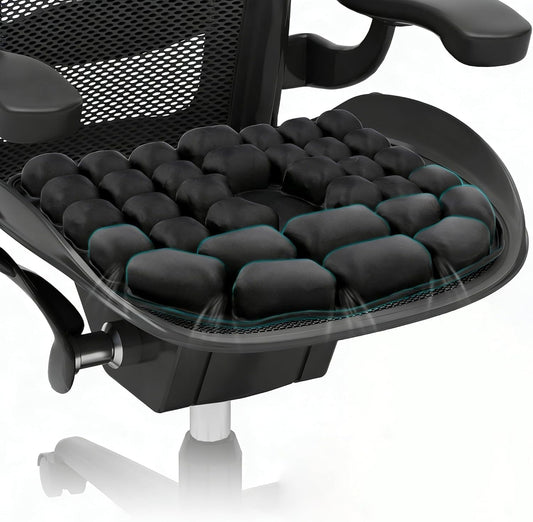 3D Air Inflatable Travel Seat Cushion for Pressure Relief Support | Comfort Cushion for Long Sitting,Car,Airplane Travel,Office Chairs & Home Living,Designed for Tailbone & Hemorrhoid Comfort