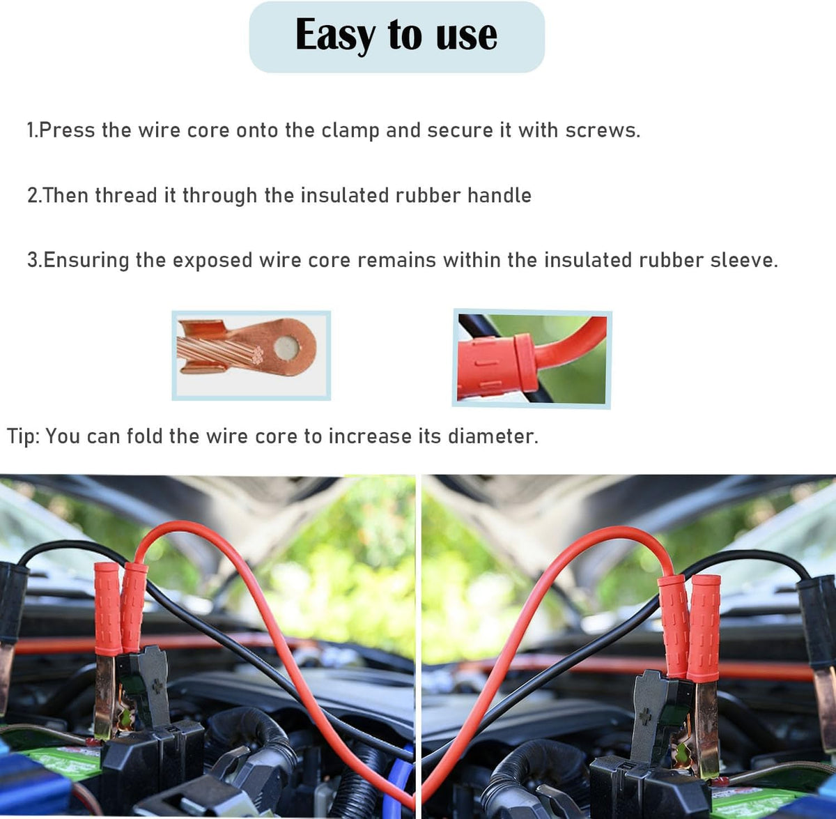 Battery Jumper Clamps Replacement Battery Alligator Clamps for Jumper Cable