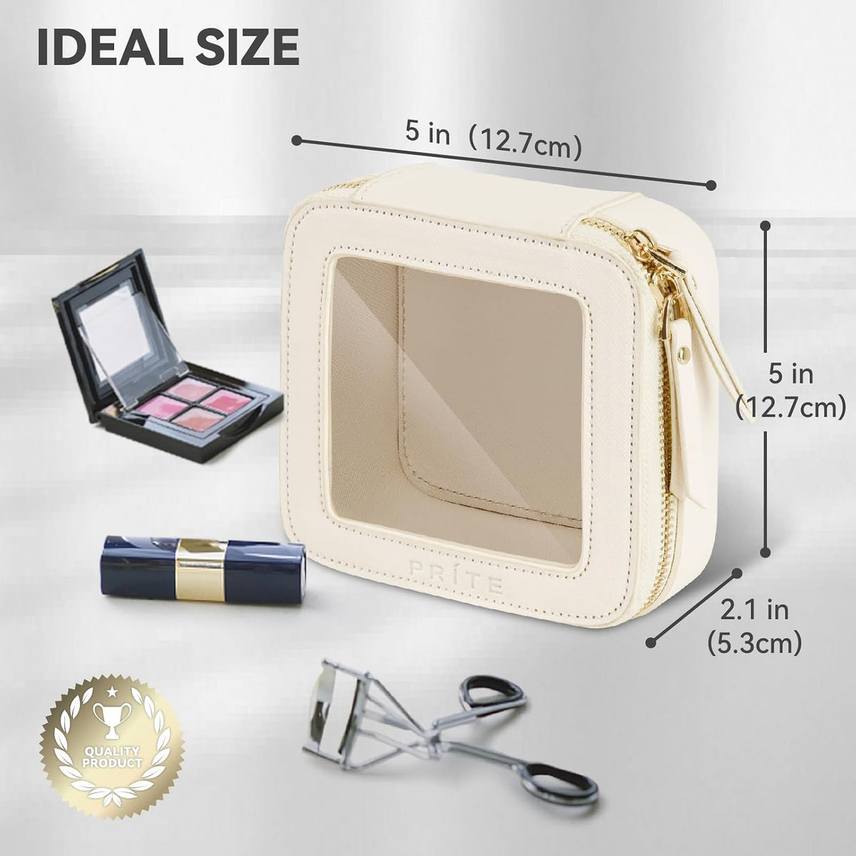 Prite Clear Makeup Bag Small Travel Cosmetic Case Toiletry Bag for Women
