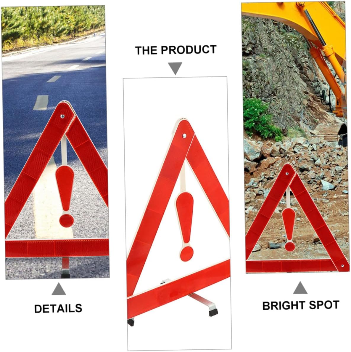 Car Warning Triangle Sign 4Pcs Plastic Portable Road Safety