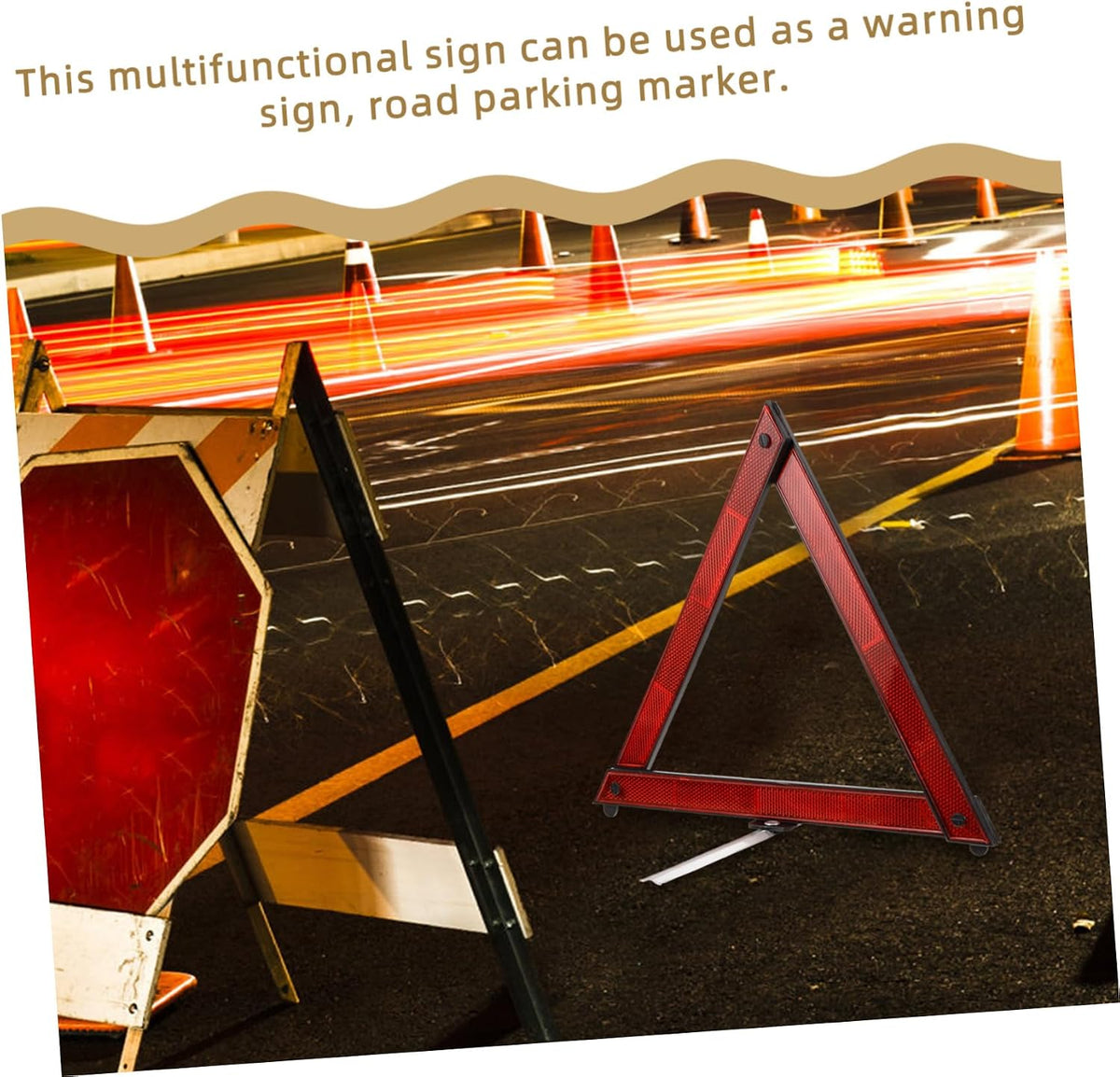 3pcs Reflective Safety Triangle Signs for Roadside Emergency Parking