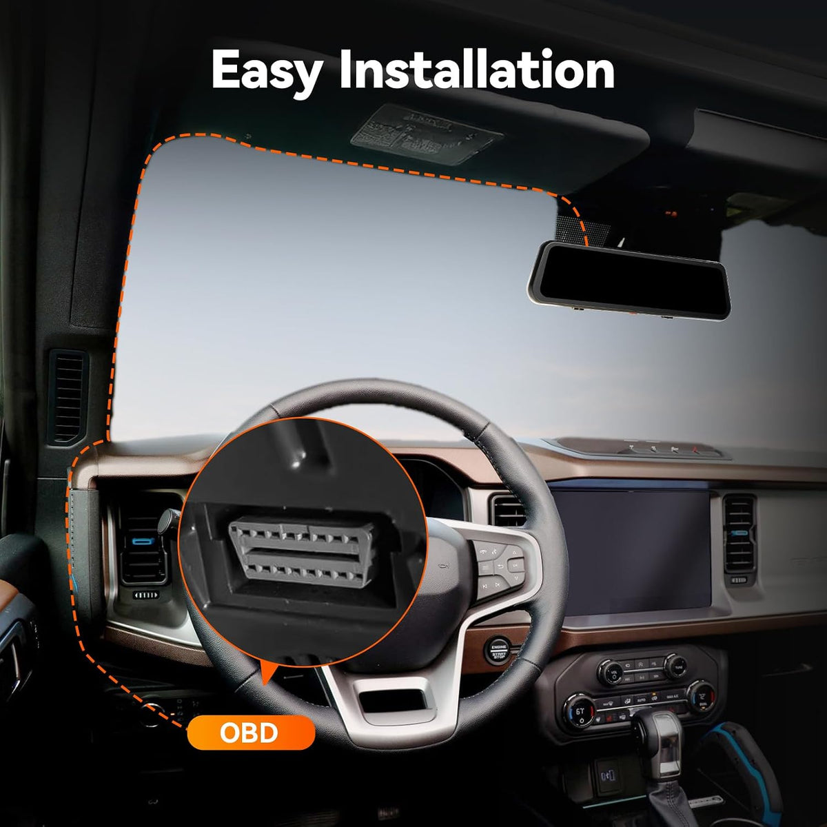 WOLFBOX USB C 4A OBD Hardwire Kit 11.48ft for All WOLFBOX Dash Cams, Converting 12V-24V to 5V, with Battery Drain Protection