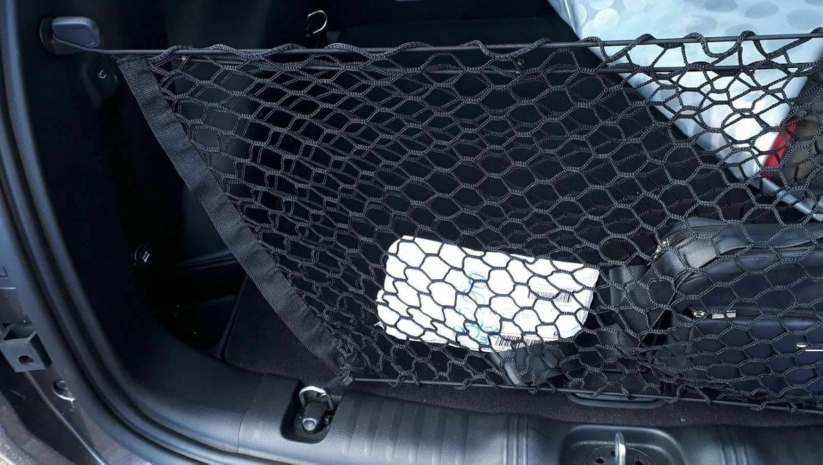 Rear Trunk Organizer Cargo Net for Jeep Compass 2017-2025 – Envelope Style Cargo Net for SUV – Premium Mesh Elastic Car Trunk Organizer Vehicle Carrier Storage–Compatible with Compass