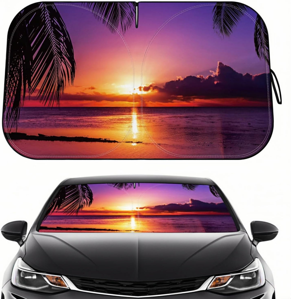 Car Windshield Sun Shade, Foldable Reflective UV Front Sunshade